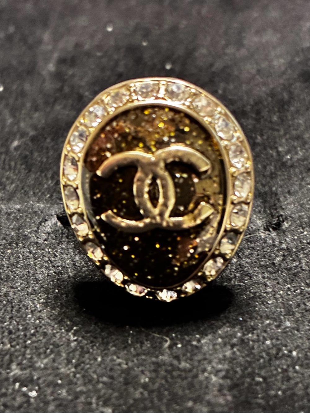 Double C Locket Logo Ring WITH MESSAGE INSIDE ! Womens size 7.